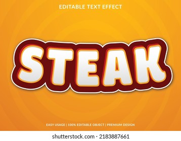 steak editable text effect template with abstract style background use for business logo and brand