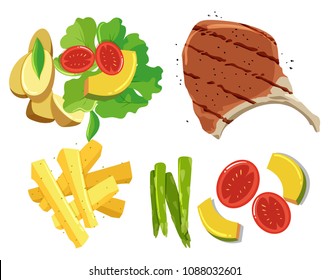 Steak Element on White Background illustration