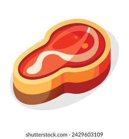 Ilustración plana del vector del filete sobre fondo blanco
