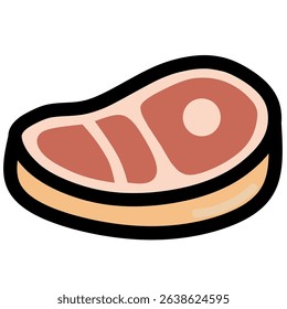 Steak food icon in flat vector style. Perfect for menu designs, mobile apps, cooking infographics, and more. 