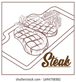 Steak Food Illustration restaurant menu for food 