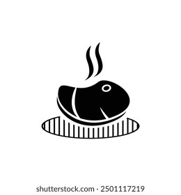 Steak Food Logo Design bbq barbecue bar and grill logo design with fork and fire