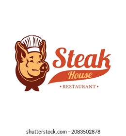 steak food logo simple and elegane