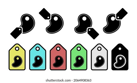 Steak, food, meat vector icon in tag set illustration for ui and ux, website or mobile application