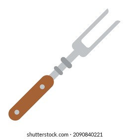 steak fork flat clipart vector illustration