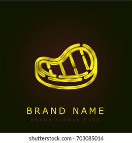 Steak golden metallic logo
