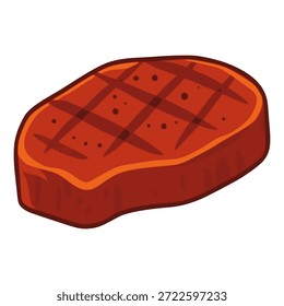 Steak Grill Grill Lebensmittel flache Farbe Vektorgrafik Template Design