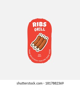 Steak Grill Logo design template. Badges and design elements for BBQ. vector illustration.