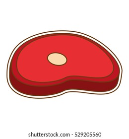 steak of ham icon over white background. colorful design. vector illustration