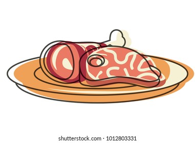 Steak and ham leg icon