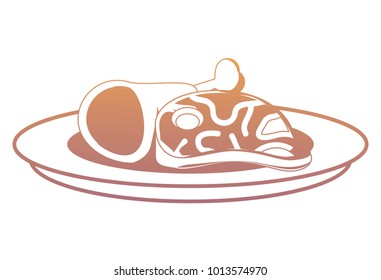 Steak and ham leg icon