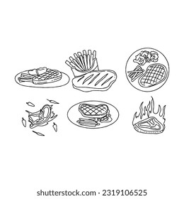conjunto vectorial de ilustraciones de doodle dibujadas a mano de filete
