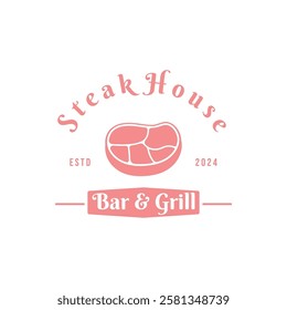 Steak House Antique Design. Labels for Meat Grills and Restaurants.