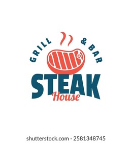 Steak House Antique Design. Labels for Meat Grills and Restaurants.