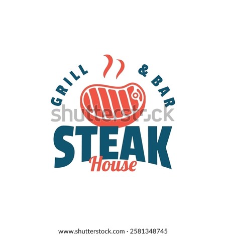 Steak House Antique Design. Labels for Meat Grills and Restaurants.