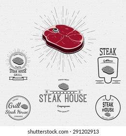 Steak house badges logos and labels for any use, for example, to design your store