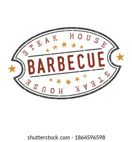 Steak House Barbecue Stamp Retro Postmark. Silhouette Postal Passport. Seal Round Vector Icon. Badge Vintage Postage Design.