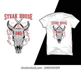 steak house bbq t shirt design