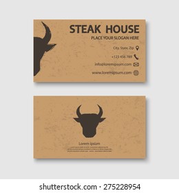 Steak House Business Card .vector