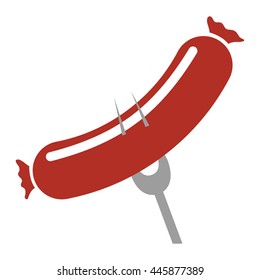 Steak house concept represented by sausage icon. isolated and flat illustration 