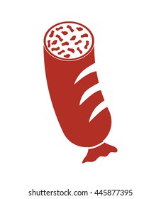 Steak house concept represented by sausage icon. isolated and flat illustration 