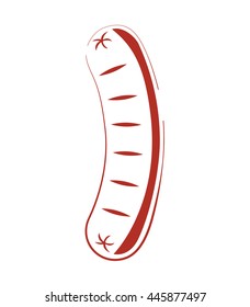 Steak house concept represented by sausage icon. isolated and flat illustration 