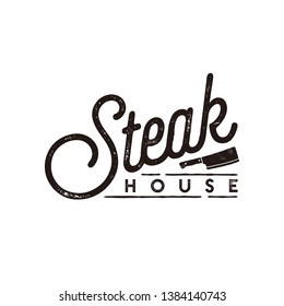 Steak House design logo vector, steak house, Meat Store Vintage Typography Labels, Emblems, Logo Templates. Handmade lettering. Vector illustration - Vector