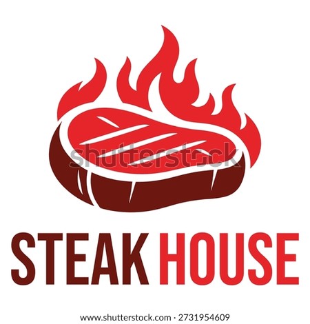 steak house flat minimalist logo design