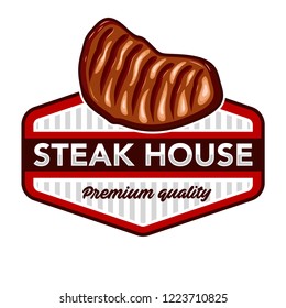 Steak House Fries Logo And Font, Emblem, Badge Object Graphic Illustration