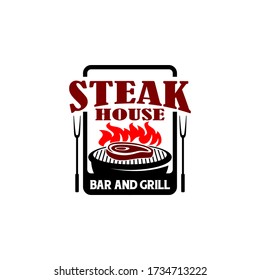 Steak House Grill Barbecue BBQ Logo Template Vector 