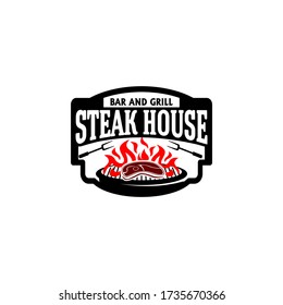 Steak House Grill Barbecue BBQ Logo Template Vector