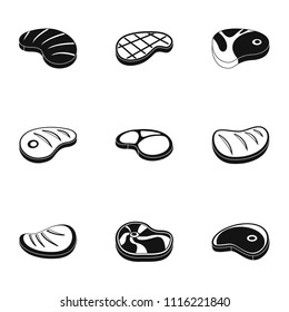 Steak house icons set. Simple set of 9 steak house vector icons for web isolated on white background