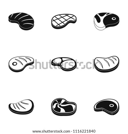 Steak house icons set. Simple set of 9 steak house vector icons for web isolated on white background