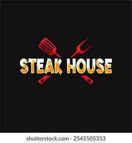 Steak house logo. Barbecue restaurant Vector template