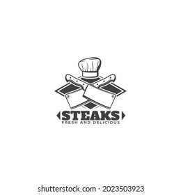 steak house logo black and white vector