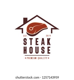 Steak house logo design template vector illustration