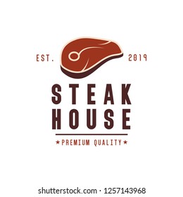 Steak house logo design template vector illustration