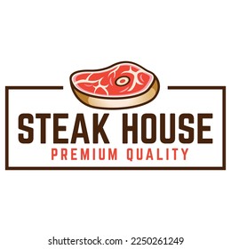 Steak house logo, icon designed for steak, grill, bbq houses and restaurants. Vector illustration isolated on white background