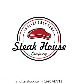 inspiración en el logo del steak house. concepto de ilustración vectorial, diseño vintage. concepto de ilustración vectorial.