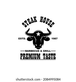 A steak house logo made in a classic and modern style. Perfect for your steak business.