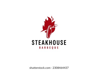 steak house logo vector icon illustration