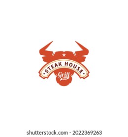 vector de logotipo de steack house mínimo