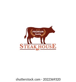 steak house logo vector minimal