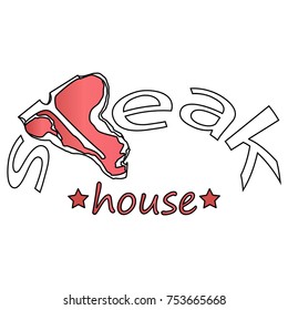 Steak House or Meat Store Labels, Emblems, Logo Templates. Signs Set. Isolated.