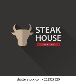 Steak House Poster. Vector Illustration. 