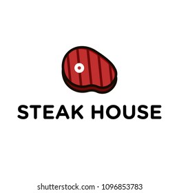 Steak house and restaurant logo and icon isolated in white