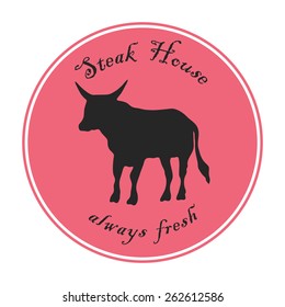 Steak house sign or emblem vector illustration. Concept of good quality food.