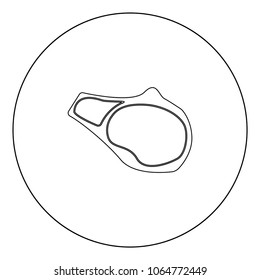 Steak icon black color in circle vector illustration