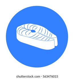 Steak icon in black style isolated on white background. Sushi symbol stock vector illustration.