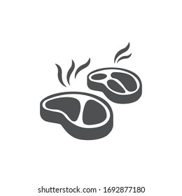Steak Icon Black and White Vector Graphic